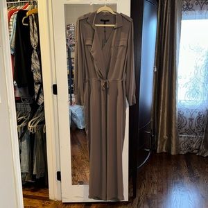 BCBGMAXAZRIA Taupe Dressy One Piece Jumpsuit.